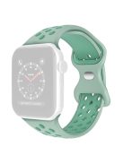 KALEBOL For Apple Watch 10 46mm / Ultra 2 / Ultra 49mm / 9 8 7 45mm / SE (2023) SE (2022) SE 6 5 4 44mm / 3 2 1 42mm Silicone Strap - Misty Green+Moss Grenn