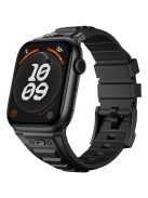 KALEBOL For Apple Watch 10 46mm / Ultra 2 / Ultra 49mm / 9 8 7 45mm / SE (2023) SE (2022) SE 6 5 4 44mm / 3 2 1 42mm Silicone Watch Band - Black+Black