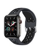 KALEBOL For Apple Watch 10 46mm / Ultra 2 / Ultra 49mm / 9 8 7 45mm / SE (2023) SE (2022) SE 6 5 4 44mm / 3 2 1 42mm Silicone Watch Band - Black+Black