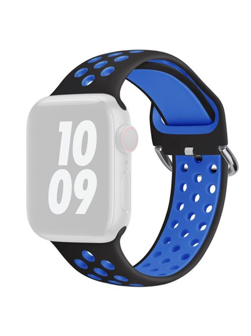 KALEBOL For Apple Watch 10 46mm / Ultra 2 / Ultra 49mm / 9 8 7 45mm / SE (2023) SE (2022) SE 6 5 4 44mm / 3 2 1 42mm Silicone Watch Band - Black+Blue