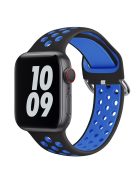 KALEBOL For Apple Watch 10 46mm / Ultra 2 / Ultra 49mm / 9 8 7 45mm / SE (2023) SE (2022) SE 6 5 4 44mm / 3 2 1 42mm Silicone Watch Band - Black+Blue