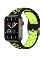 KALEBOL For Apple Watch 10 46mm / Ultra 2 / Ultra 49mm / 9 8 7 45mm / SE (2023) SE (2022) SE 6 5 4 44mm / 3 2 1 42mm Silicone Watch Band - Black+Green