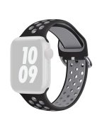 KALEBOL For Apple Watch 10 46mm / Ultra 2 / Ultra 49mm / 9 8 7 45mm / SE (2023) SE (2022) SE 6 5 4 44mm / 3 2 1 42mm Silicone Watch Band - Black+Grey