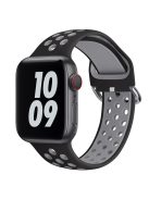 KALEBOL For Apple Watch 10 46mm / Ultra 2 / Ultra 49mm / 9 8 7 45mm / SE (2023) SE (2022) SE 6 5 4 44mm / 3 2 1 42mm Silicone Watch Band - Black+Grey