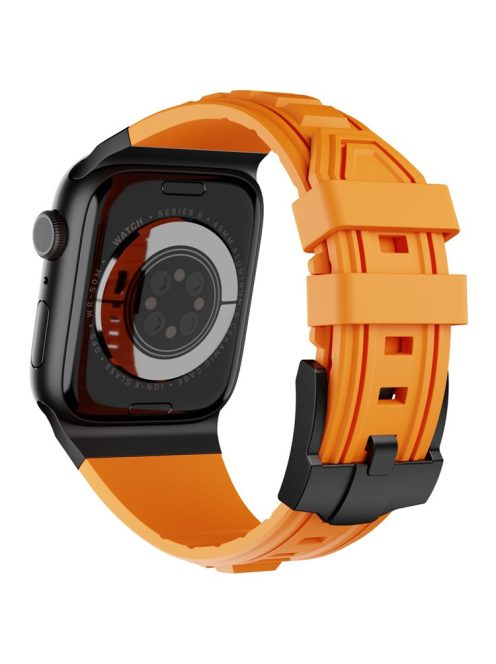 KALEBOL For Apple Watch 10 46mm / Ultra 2 / Ultra 49mm / 9 8 7 45mm / SE (2023) SE (2022) SE 6 5 4 44mm / 3 2 1 42mm Silicone Watch Band - Black+Orange