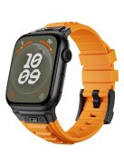 KALEBOL For Apple Watch 10 46mm / Ultra 2 / Ultra 49mm / 9 8 7 45mm / SE (2023) SE (2022) SE 6 5 4 44mm / 3 2 1 42mm Silicone Watch Band - Black+Orange