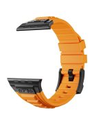 KALEBOL For Apple Watch 10 46mm / Ultra 2 / Ultra 49mm / 9 8 7 45mm / SE (2023) SE (2022) SE 6 5 4 44mm / 3 2 1 42mm Silicone Watch Band - Black+Orange