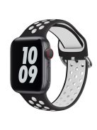 KALEBOL For Apple Watch 10 46mm / Ultra 2 / Ultra 49mm / 9 8 7 45mm / SE (2023) SE (2022) SE 6 5 4 44mm / 3 2 1 42mm Silicone Watch Band - Black+White