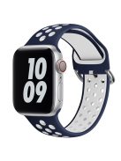 KALEBOL For Apple Watch 10 46mm / Ultra 2 / Ultra 49mm / 9 8 7 45mm / SE (2023) SE (2022) SE 6 5 4 44mm / 3 2 1 42mm Silicone Watch Band - Blue+White