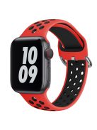 KALEBOL For Apple Watch 10 46mm / Ultra 2 / Ultra 49mm / 9 8 7 45mm / SE (2023) SE (2022) SE 6 5 4 44mm / 3 2 1 42mm Silicone Watch Band - Red+Black