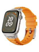 KALEBOL For Apple Watch 10 46mm / Ultra 2 / Ultra 49mm / 9 8 7 45mm / SE (2023) SE (2022) SE 6 5 4 44mm / 3 2 1 42mm Silicone Watch Band - Titanium+Orange