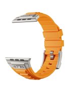 KALEBOL For Apple Watch 10 46mm / Ultra 2 / Ultra 49mm / 9 8 7 45mm / SE (2023) SE (2022) SE 6 5 4 44mm / 3 2 1 42mm Silicone Watch Band - Titanium+Orange