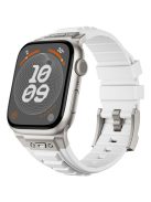 KALEBOL For Apple Watch 10 46mm / Ultra 2 / Ultra 49mm / 9 8 7 45mm / SE (2023) SE (2022) SE 6 5 4 44mm / 3 2 1 42mm Silicone Watch Band - Titanium+White