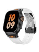 KALEBOL For Apple Watch 10 46mm / Ultra 2 / Ultra 49mm / 9 8 7 45mm / SE (2023) SE (2022) SE 6 5 4 44mm / 3 2 1 42mm Silicone Watch Band - Transparent / Black