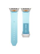 KALEBOL For Apple Watch 10 46mm / Ultra 2 / Ultra 49mm / 9 8 7 45mm / SE (2023) SE (2022) SE 6 5 4 44mm / 3 2 1 42mm Silicone Watch Band - Transparent Blue / Titanium