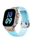 KALEBOL For Apple Watch 10 46mm / Ultra 2 / Ultra 49mm / 9 8 7 45mm / SE (2023) SE (2022) SE 6 5 4 44mm / 3 2 1 42mm Silicone Watch Band - Transparent Blue / Titanium