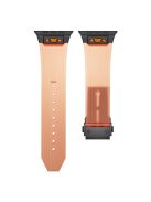 KALEBOL For Apple Watch 10 46mm / Ultra 2 / Ultra 49mm / 9 8 7 45mm / SE (2023) SE (2022) SE 6 5 4 44mm / 3 2 1 42mm Silicone Watch Band - Transparent Orange / Black