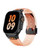 KALEBOL For Apple Watch 10 46mm / Ultra 2 / Ultra 49mm / 9 8 7 45mm / SE (2023) SE (2022) SE 6 5 4 44mm / 3 2 1 42mm Silicone Watch Band - Transparent Orange / Black