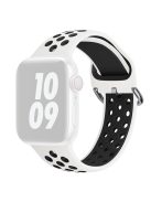 KALEBOL For Apple Watch 10 46mm / Ultra 2 / Ultra 49mm / 9 8 7 45mm / SE (2023) SE (2022) SE 6 5 4 44mm / 3 2 1 42mm Silicone Watch Band - White+Black