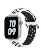 KALEBOL For Apple Watch 10 46mm / Ultra 2 / Ultra 49mm / 9 8 7 45mm / SE (2023) SE (2022) SE 6 5 4 44mm / 3 2 1 42mm Silicone Watch Band - White+Black