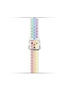 KALEBOL For Apple Watch 10 46mm / Ultra 2 / Ultra 49mm / 9 8 7 45mm / SE (2023) SE (2022) SE 6 5 4 44mm / 3 2 1 42mm Silicone Watch Band - White+Rainbow