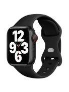 KALEBOL For Apple Watch 10 46mm / Ultra 2 / Ultra 49mm / 9 8 7 45mm / SE (2023) SE (2022) SE 6 5 4 44mm / 3 2 1 42mm Silicone Watch Band, Size: L - Black