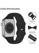 KALEBOL For Apple Watch 10 46mm / Ultra 2 / Ultra 49mm / 9 8 7 45mm / SE (2023) SE (2022) SE 6 5 4 44mm / 3 2 1 42mm Silicone Watch Band, Size: L - Black