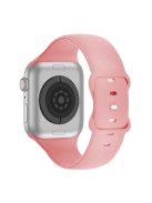 KALEBOL For Apple Watch 10 46mm / Ultra 2 / Ultra 49mm / 9 8 7 45mm / SE (2023) SE (2022) SE 6 5 4 44mm / 3 2 1 42mm Silicone Watch Band, Size: L - Light Pink