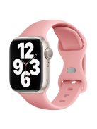 KALEBOL For Apple Watch 10 46mm / Ultra 2 / Ultra 49mm / 9 8 7 45mm / SE (2023) SE (2022) SE 6 5 4 44mm / 3 2 1 42mm Silicone Watch Band, Size: L - Light Pink