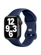 KALEBOL For Apple Watch 10 46mm / Ultra 2 / Ultra 49mm / 9 8 7 45mm / SE (2023) SE (2022) SE 6 5 4 44mm / 3 2 1 42mm Silicone Watch Band, Size: L - Midnight Blue