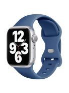 KALEBOL For Apple Watch 10 46mm / Ultra 2 / Ultra 49mm / 9 8 7 45mm / SE (2023) SE (2022) SE 6 5 4 44mm / 3 2 1 42mm Silicone Watch Band, Size: L - Navy Blue