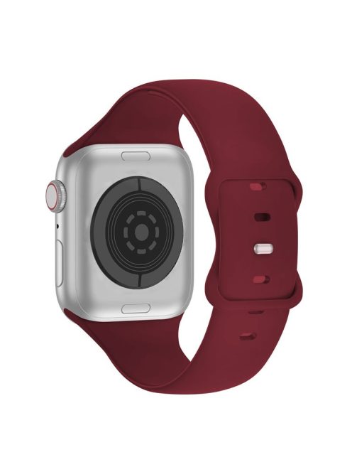 KALEBOL For Apple Watch 10 46mm / Ultra 2 / Ultra 49mm / 9 8 7 45mm / SE (2023) SE (2022) SE 6 5 4 44mm / 3 2 1 42mm Silicone Watch Band, Size: L - Wine Red