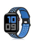 KALEBOL For Apple Watch 10 46mm / Ultra 2 / Ultra 49mm / 9 8 7 45mm / SE (2023) SE (2022) SE 6 5 4 44mm / 3 2 1 42mm Silicone Watch Strap - Black+Blue