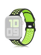 KALEBOL For Apple Watch 10 46mm / Ultra 2 / Ultra 49mm / 9 8 7 45mm / SE (2023) SE (2022) SE 6 5 4 44mm / 3 2 1 42mm Silicone Watch Strap - Black+Green