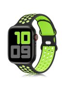 KALEBOL For Apple Watch 10 46mm / Ultra 2 / Ultra 49mm / 9 8 7 45mm / SE (2023) SE (2022) SE 6 5 4 44mm / 3 2 1 42mm Silicone Watch Strap - Black+Green