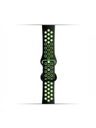 KALEBOL For Apple Watch 10 46mm / Ultra 2 / Ultra 49mm / 9 8 7 45mm / SE (2023) SE (2022) SE 6 5 4 44mm / 3 2 1 42mm Silicone Watch Strap - Black+Green