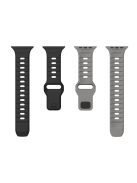 KALEBOL For Apple Watch 10 46mm / Ultra 2 / Ultra 49mm / 9 8 7 45mm / SE (2023) SE (2022) SE 6 5 4 44mm / 3 2 1 42mm Silicone Watch Strap - Black+Grey