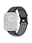 KALEBOL For Apple Watch 10 46mm / Ultra 2 / Ultra 49mm / 9 8 7 45mm / SE (2023) SE (2022) SE 6 5 4 44mm / 3 2 1 42mm Silicone Watch Strap - Black+Grey