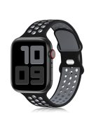 KALEBOL For Apple Watch 10 46mm / Ultra 2 / Ultra 49mm / 9 8 7 45mm / SE (2023) SE (2022) SE 6 5 4 44mm / 3 2 1 42mm Silicone Watch Strap - Black+Grey