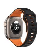 KALEBOL For Apple Watch 10 46mm / Ultra 2 / Ultra 49mm / 9 8 7 45mm / SE (2023) SE (2022) SE 6 5 4 44mm / 3 2 1 42mm Silicone Watch Strap - Black+Orange