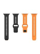 KALEBOL For Apple Watch 10 46mm / Ultra 2 / Ultra 49mm / 9 8 7 45mm / SE (2023) SE (2022) SE 6 5 4 44mm / 3 2 1 42mm Silicone Watch Strap - Black+Orange