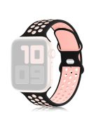 KALEBOL For Apple Watch 10 46mm / Ultra 2 / Ultra 49mm / 9 8 7 45mm / SE (2023) SE (2022) SE 6 5 4 44mm / 3 2 1 42mm Silicone Watch Strap - Black+Pink