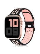 KALEBOL For Apple Watch 10 46mm / Ultra 2 / Ultra 49mm / 9 8 7 45mm / SE (2023) SE (2022) SE 6 5 4 44mm / 3 2 1 42mm Silicone Watch Strap - Black+Pink