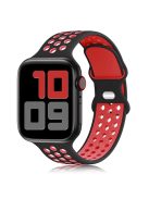 KALEBOL For Apple Watch 10 46mm / Ultra 2 / Ultra 49mm / 9 8 7 45mm / SE (2023) SE (2022) SE 6 5 4 44mm / 3 2 1 42mm Silicone Watch Strap - Black+Red