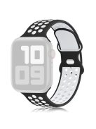 KALEBOL For Apple Watch 10 46mm / Ultra 2 / Ultra 49mm / 9 8 7 45mm / SE (2023) SE (2022) SE 6 5 4 44mm / 3 2 1 42mm Silicone Watch Strap - Black+White