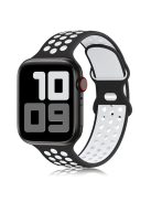 KALEBOL For Apple Watch 10 46mm / Ultra 2 / Ultra 49mm / 9 8 7 45mm / SE (2023) SE (2022) SE 6 5 4 44mm / 3 2 1 42mm Silicone Watch Strap - Black+White