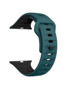 KALEBOL For Apple Watch 10 46mm / Ultra 2 / Ultra 49mm / 9 8 7 45mm / SE (2023) SE (2022) SE 6 5 4 44mm / 3 2 1 42mm Silicone Watch Strap - Blackish Green+Black