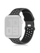 KALEBOL For Apple Watch 10 46mm / Ultra 2 / Ultra 49mm / 9 8 7 45mm / SE (2023) SE (2022) SE 6 5 4 44mm / 3 2 1 42mm Silicone Watch Strap - Coal Black+Black