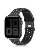 KALEBOL For Apple Watch 10 46mm / Ultra 2 / Ultra 49mm / 9 8 7 45mm / SE (2023) SE (2022) SE 6 5 4 44mm / 3 2 1 42mm Silicone Watch Strap - Coal Black+Black