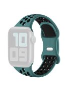 KALEBOL For Apple Watch 10 46mm / Ultra 2 / Ultra 49mm / 9 8 7 45mm / SE (2023) SE (2022) SE 6 5 4 44mm / 3 2 1 42mm Silicone Watch Strap - Cyan+Black